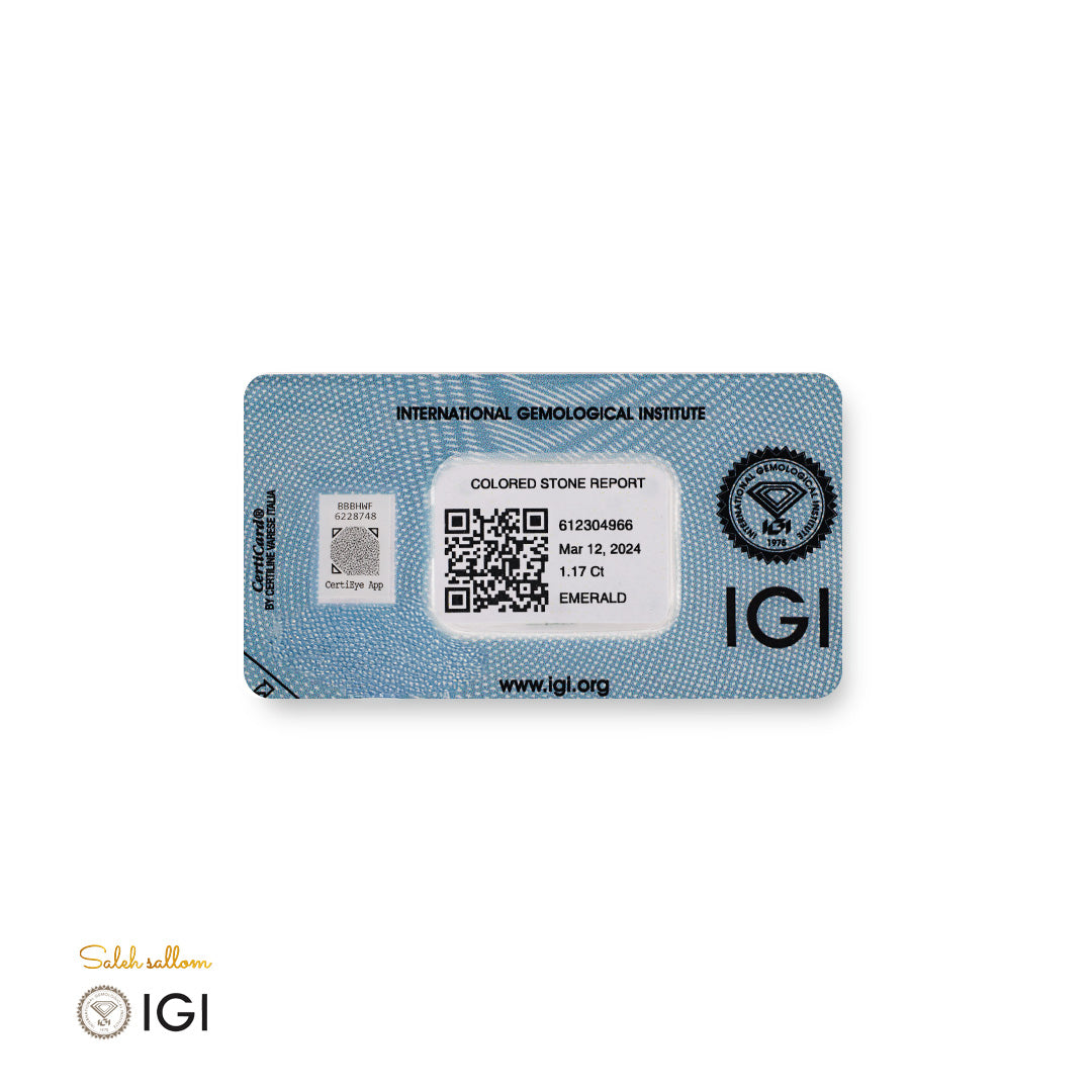 Natural Emerald – Certified by IGI | 1.17 Carats | Report No. 612304966