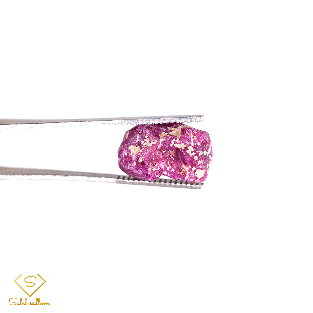 18.28 Ct Natural Ruby Rough Crystal | Unheated Purplish Red Tanzanian Ruby Specimen Main image