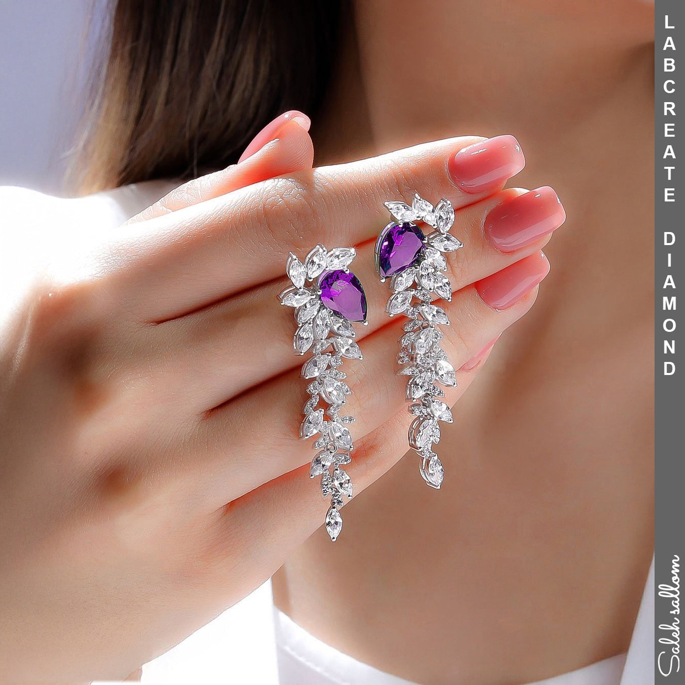 Saleh Sallom | Lab Created Diamond Earring | 3 CT