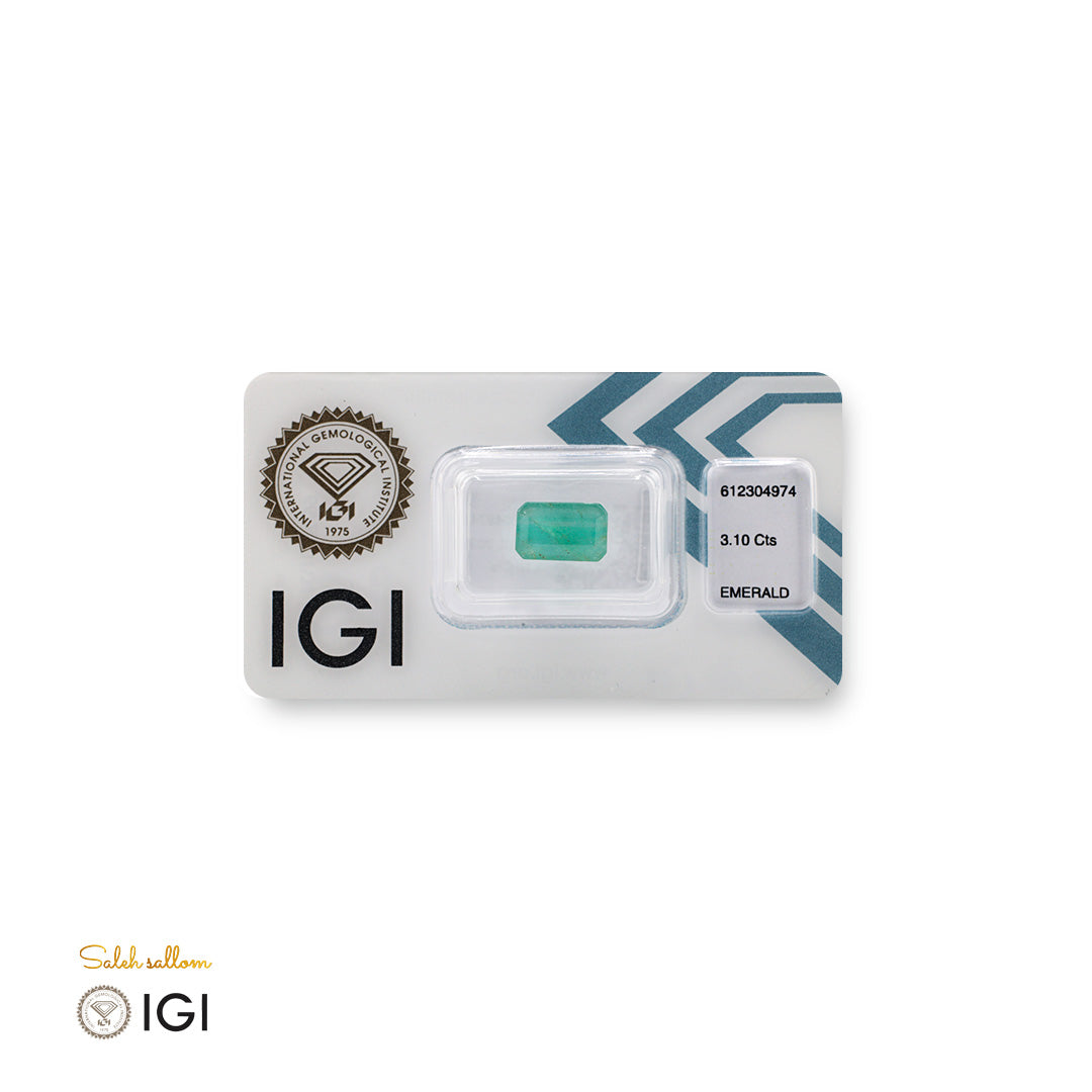 Natural Emerald – Certified by IGI | 3.10 Carats | Report No. 612304974