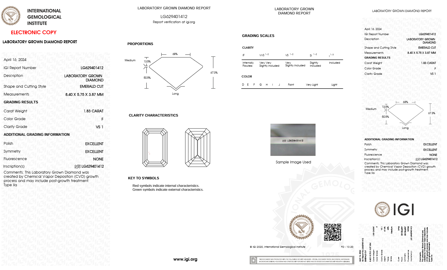 1.83 Carat F Color Lab Grown Diamond – Emerald Cut | IGI Certified-Saleh Sallom