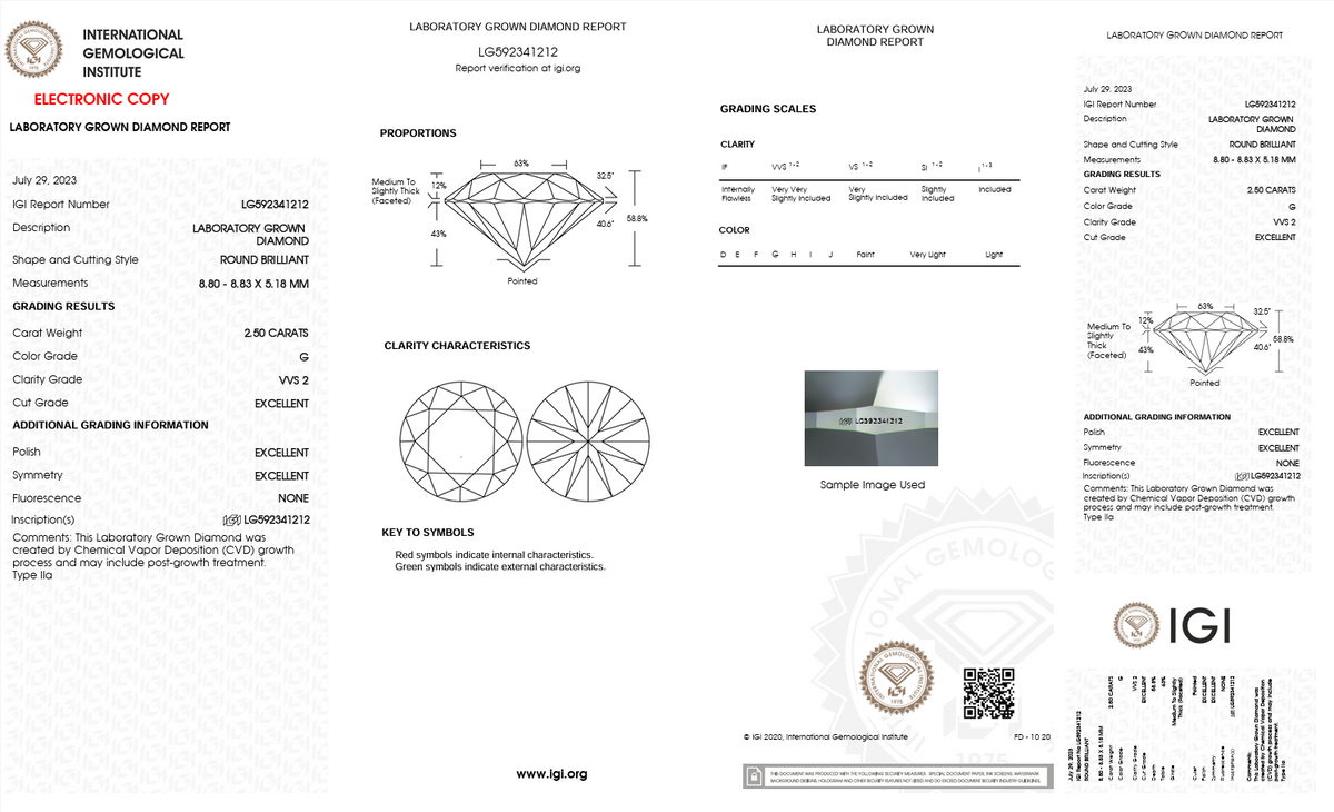 2.50 Carat G Color Lab Grown Diamond – Round Brilliant | IGI Certified-Saleh Sallom