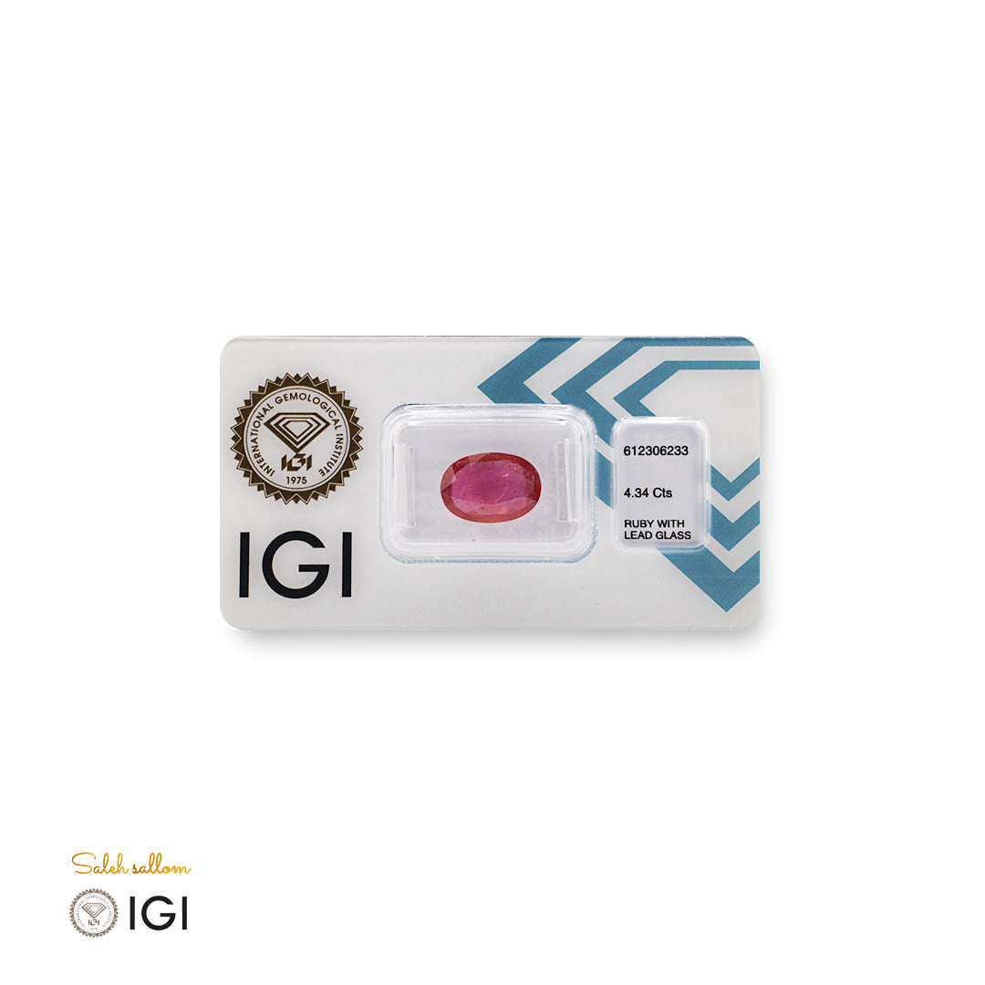 Ruby with Lead Glass – Certified by IGI | 4.34 Carats | Report No. 612306233