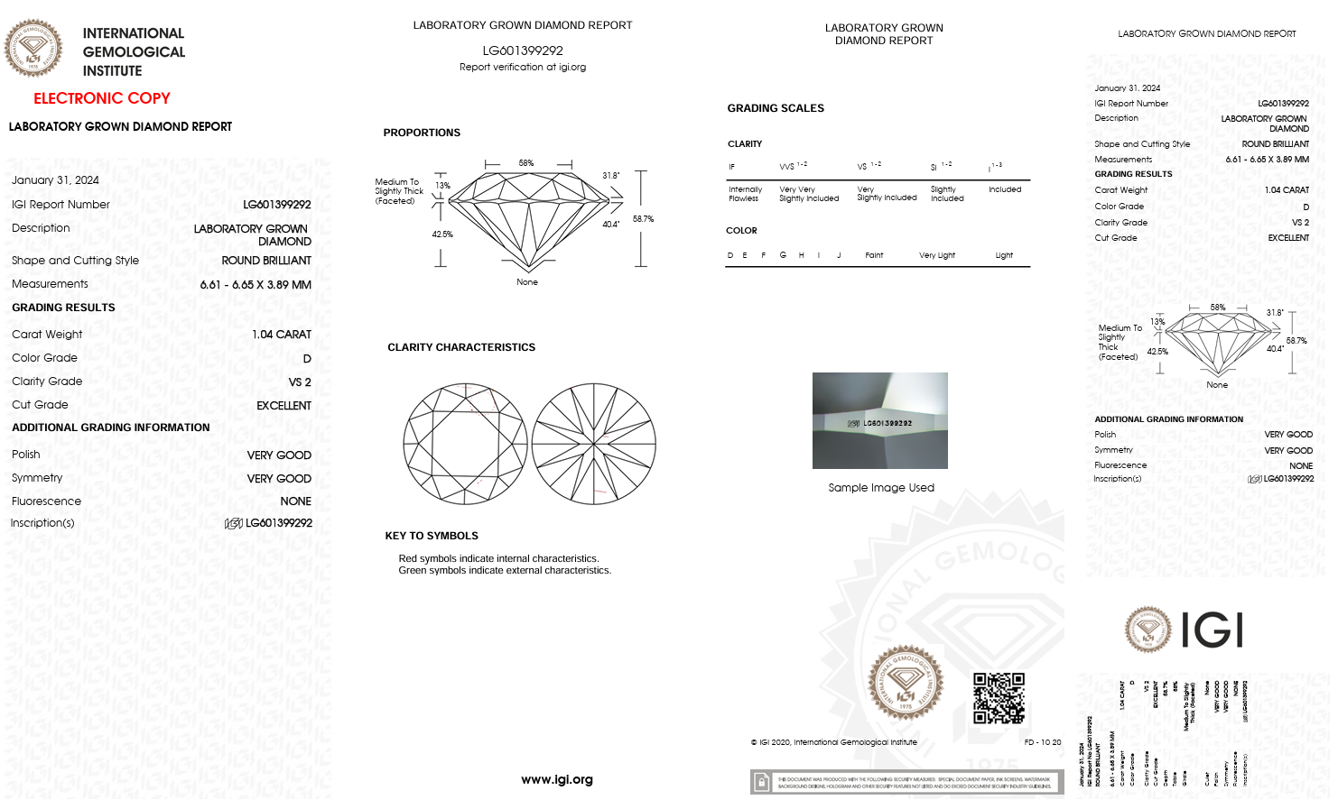 1.04 Carat D Color Lab Grown Diamond – Round Brilliant | IGI Certified-Saleh Sallom