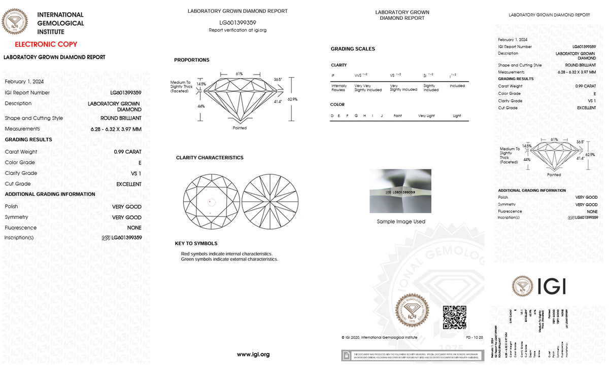 0.99 Carat E Color Lab Grown Diamond – Round Brilliant | IGI Certified Product Overview-Saleh Sallom