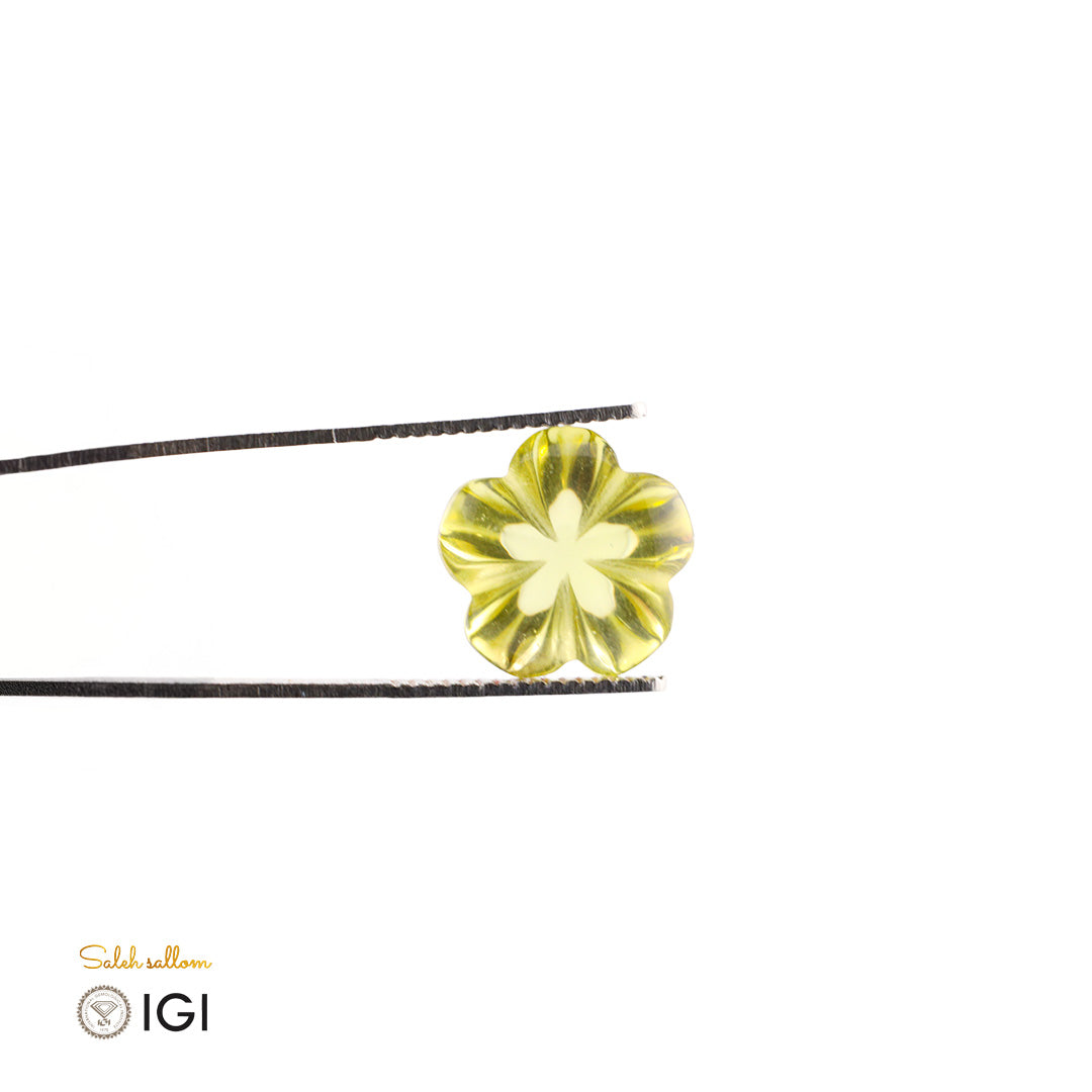 IGI Certified Citrine – Flower Cut Natural Quartz Main image