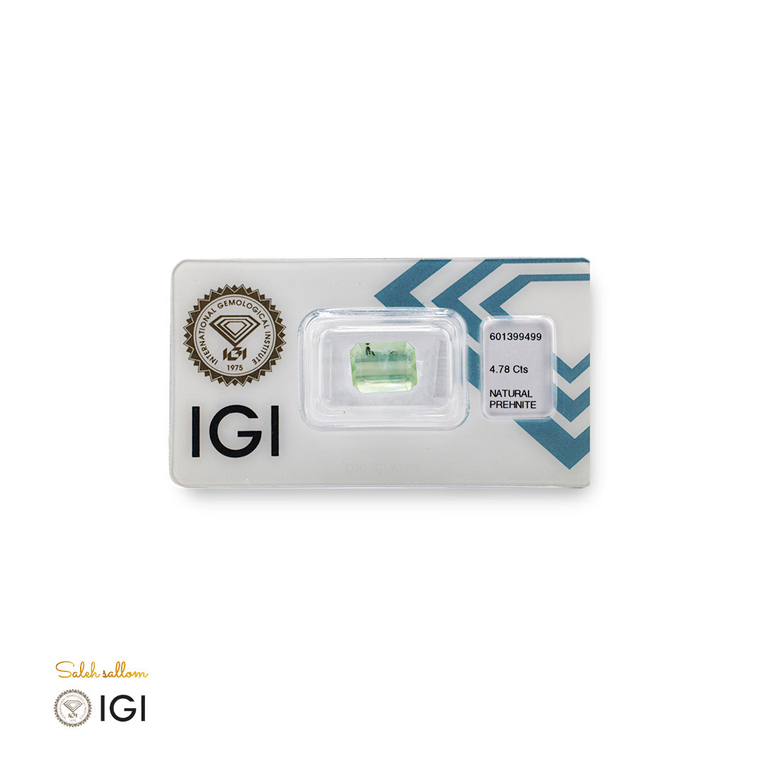 Natural Prehnite – Certified by IGI | 4.78 Carats | Report No. 601399499