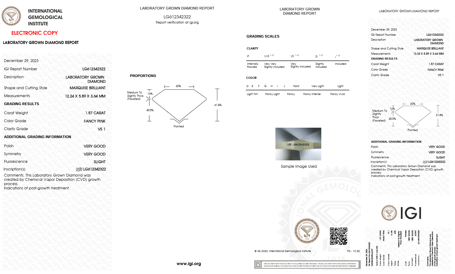 1.57 Carat Fancy Pink Lab Grown Diamond – Marquise Brilliant | IGI Certified-Saleh Sallom