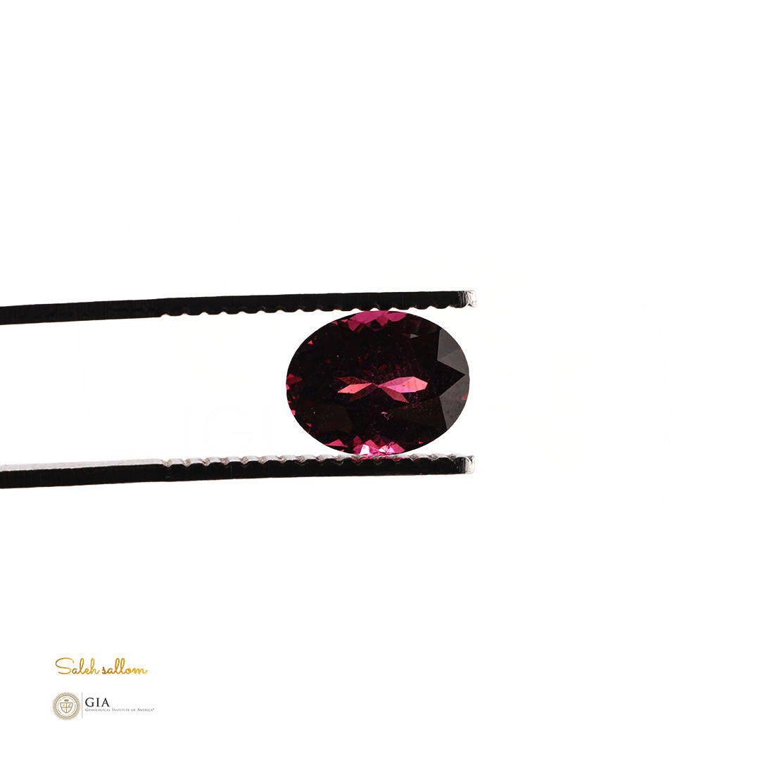 Natural Rhodolite Garnet – Certified by GIA | 3.29 Carats | Purplish Red | Report No. 2487354177