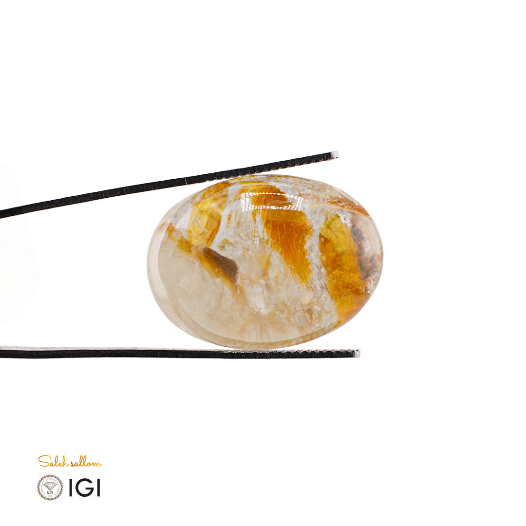 Natural Quartz with Golden Inclusions – Certified by IGI | 59.25 Carats | Report No. 601399887