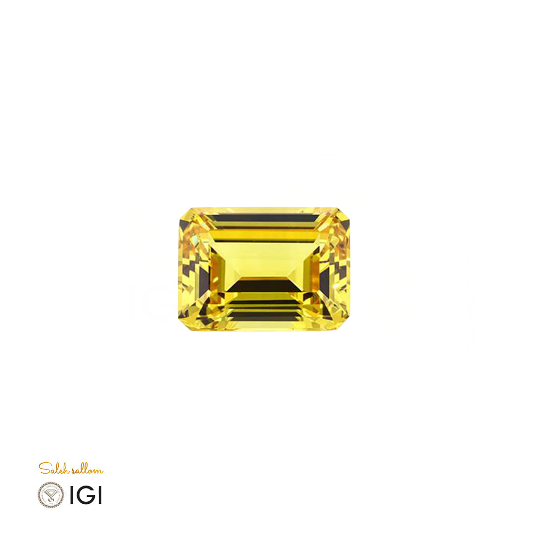 Laboratory Grown Yellow Sapphire – Certified by IGI | 2.77 Carats | Emerald Cut | Report No. 639402553
