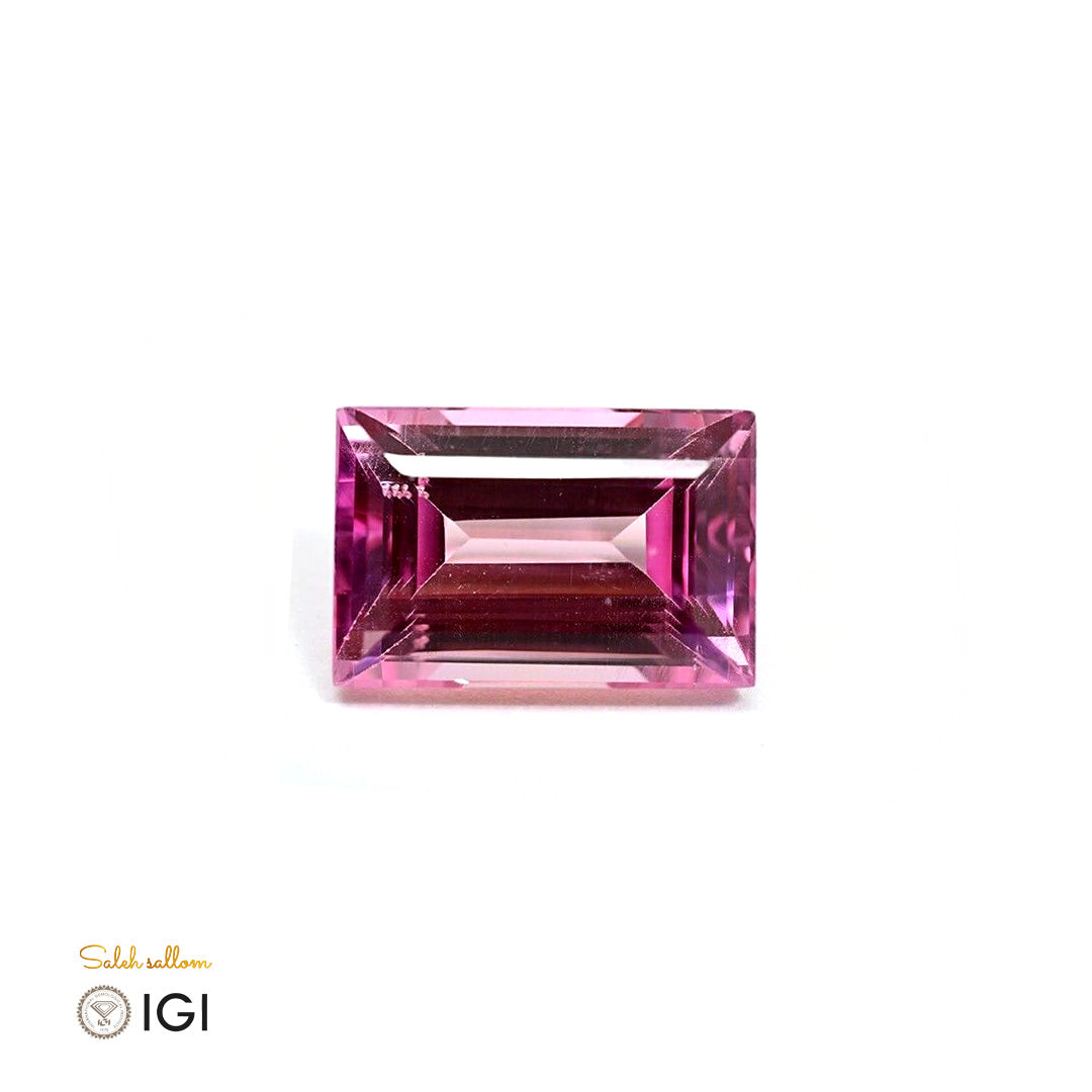 Laboratory Grown Pink Sapphire – Certified by IGI | 7.86 Carats | Rectangular Step Cut | Report No. 639402546