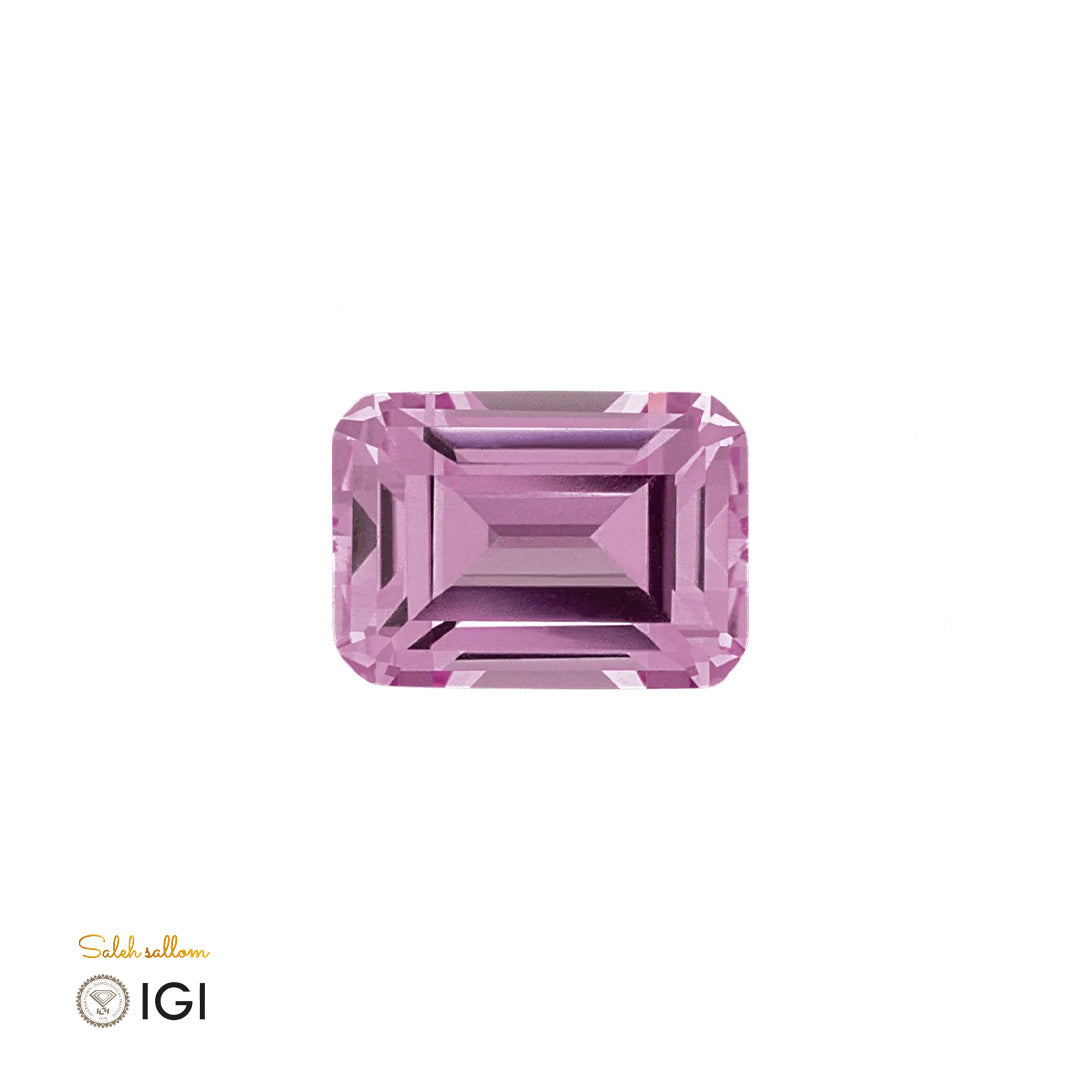 Laboratory Grown Pink Sapphire – Certified by IGI | 2.91 Carats | Emerald Cut | Report No. 639402557