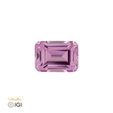 Laboratory Grown Pink Sapphire – Certified by IGI | 2.91 Carats | Emerald Cut | Report No. 639402557