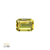 Laboratory Grown Yellow Sapphire – Certified by IGI | 15.06 Carats | Emerald Cut | Report No. 639402542