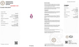 Laboratory Grown Pink Sapphire – Certified by IGI | 5.87 Carats | Pear Mixed Cut | Report No. 639402551