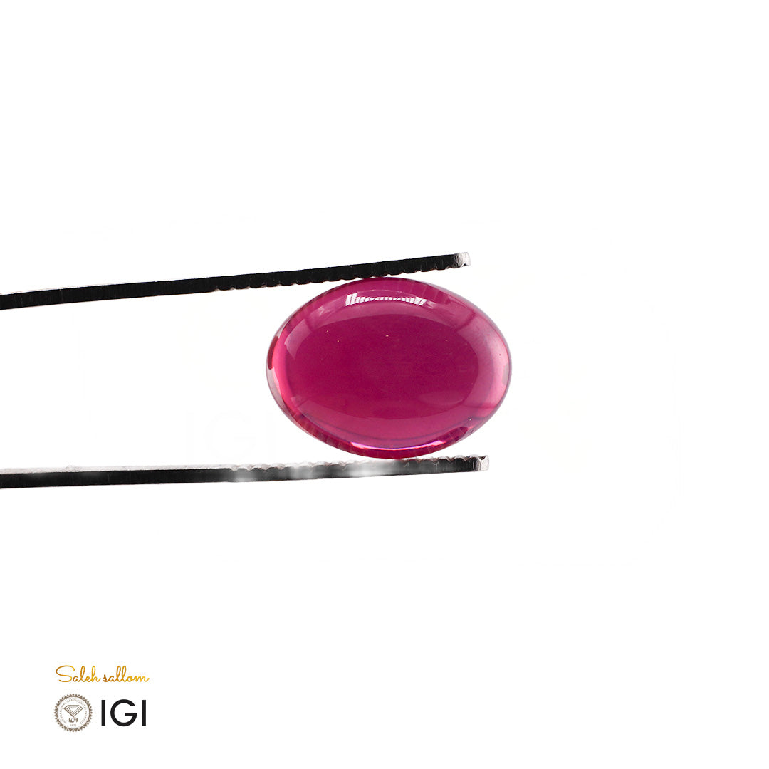 Laboratory Grown Star Ruby – Certified by IGI | 13.43 Carats | Oval Cabochon | Report No. 639402540