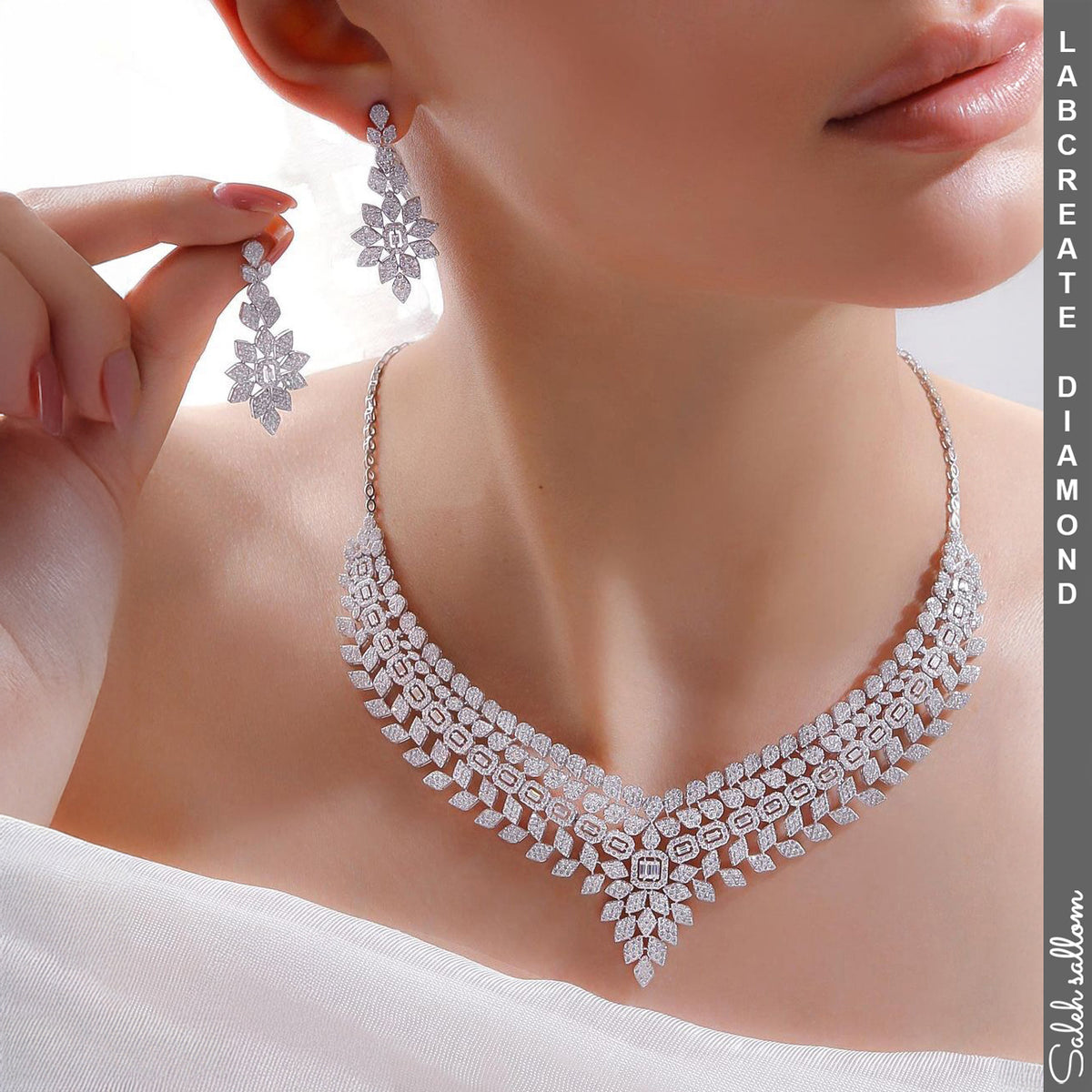 Saleh Sallom | Lab Created Diamonds Jewelry Set |  13 CT