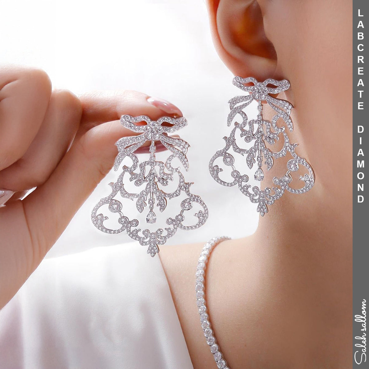 Saleh Sallom | Lab Created Diamonds Earring |  6 CT