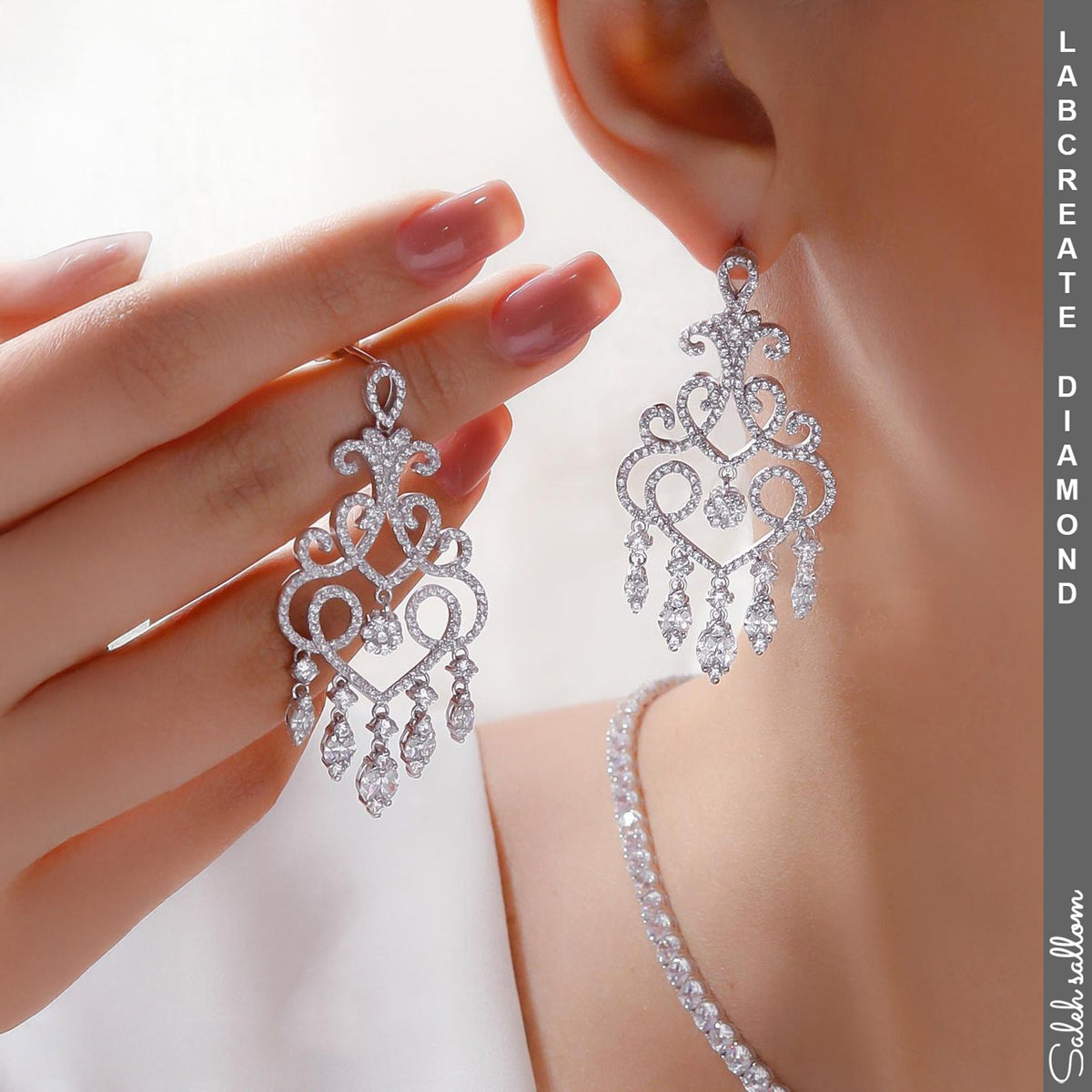 Saleh Sallom | Lab Created Diamonds Earring |  5 CT