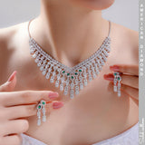 Silvarodium American Diamond Gemstone Necklace and Earring Set 10 CT
This exquisite American Diamond Necklace and Earring Set from Silvarodium combines elegance with intricate craftsmanship