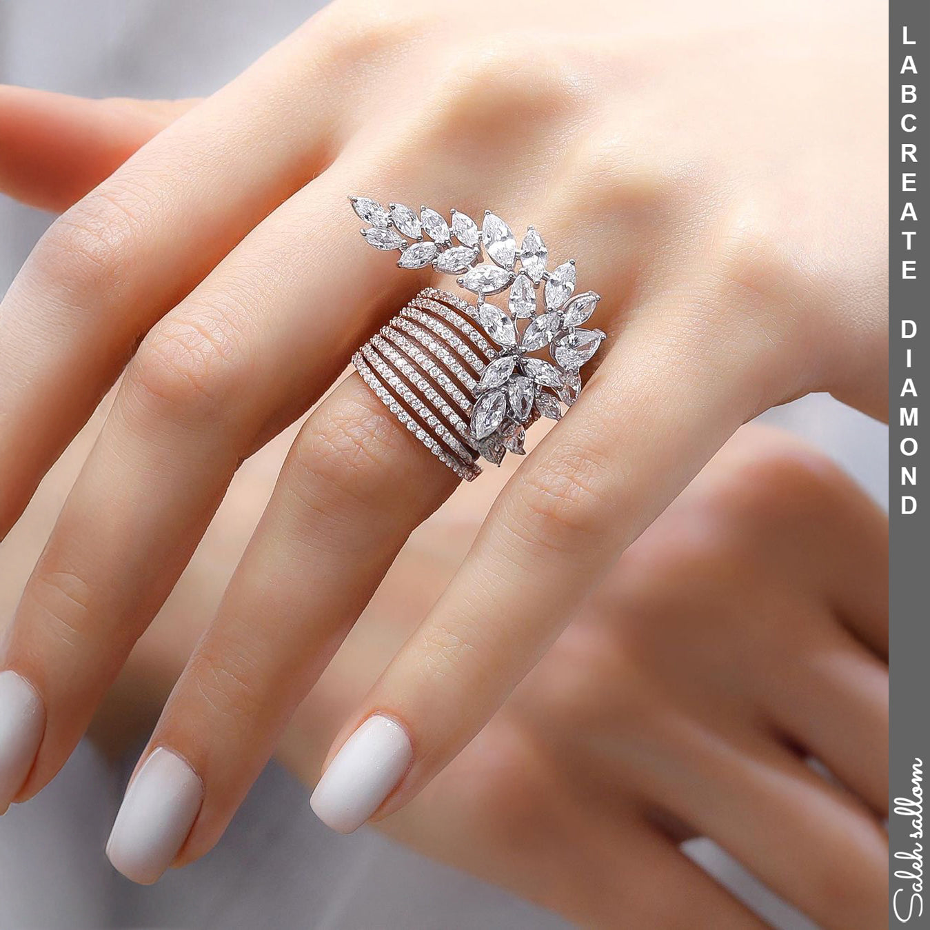 Saleh Sallom | Lab Created Diamonds Ring | 3  CT