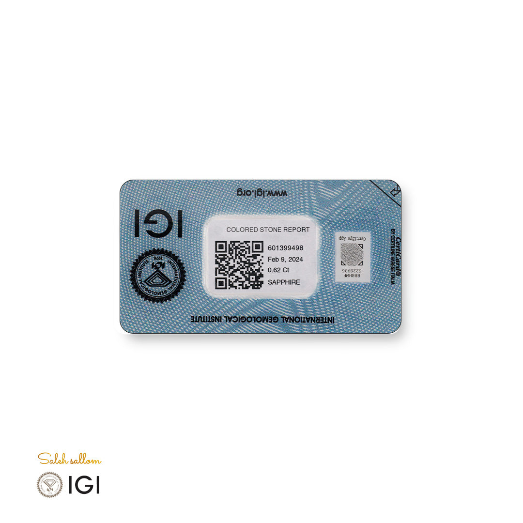 Natural Sapphire – Certified by IGI | 0.62 Carats | Report No. 601399498