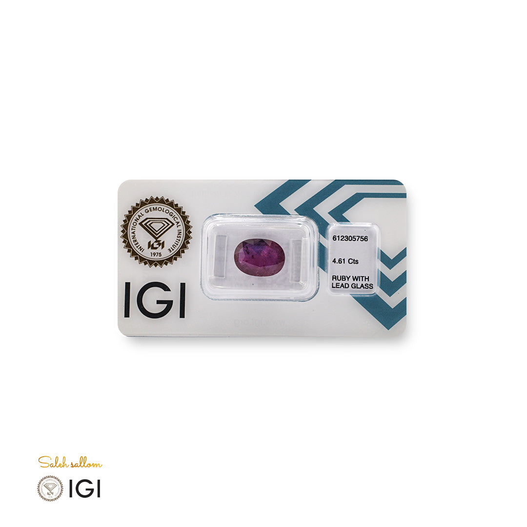 Ruby with Lead Glass – Certified by IGI | 4.61 Carats | Report No. 612305756