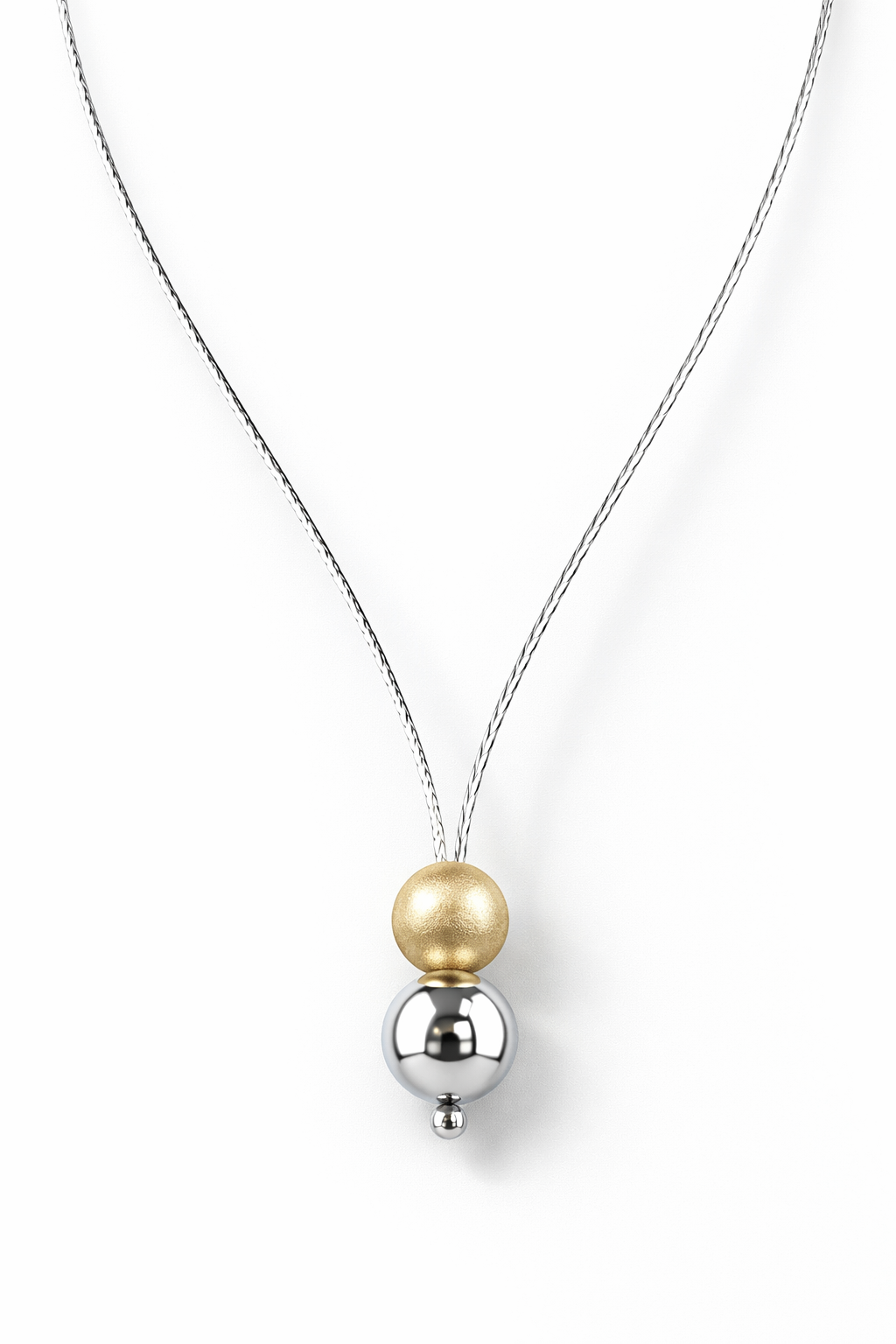 Dual Sphere Minimalist Pendant Necklace-Saleh Sallom