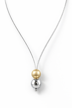 Dual Sphere Minimalist Pendant Necklace-Saleh Sallom