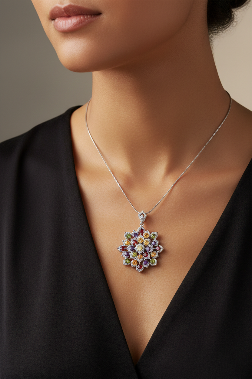 Celestial Mosaic Heritage Pendant-Saleh Sallom