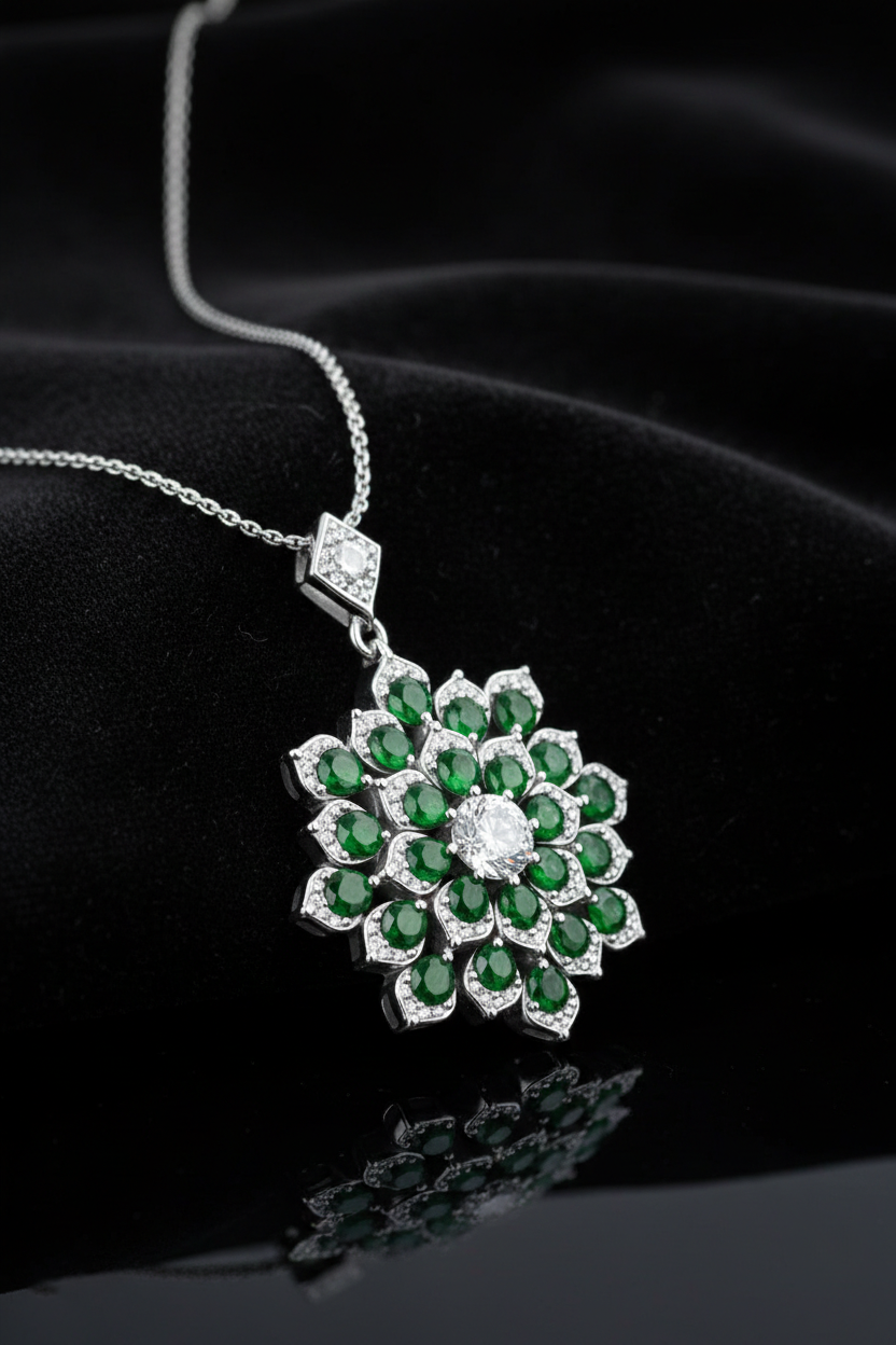 Emerald Bloom Heritage Pendant-Saleh Sallom
