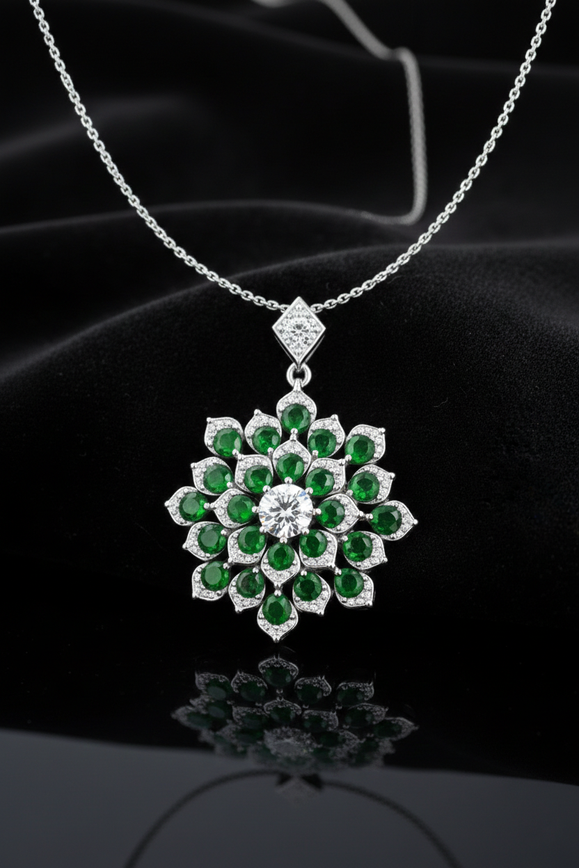 Emerald Bloom Heritage Pendant-Saleh Sallom