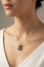 Dual Sphere Minimalist Pendant Necklace-Saleh Sallom