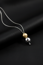 Dual Sphere Minimalist Pendant Necklace-Saleh Sallom