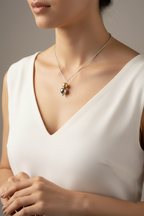 Dual Sphere Minimalist Pendant Necklace-Saleh Sallom