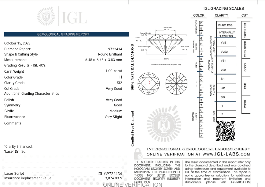 Diamond Ring Natural - By Saleh Sallom 18Karat | 1.00 carat - Saleh Sallom