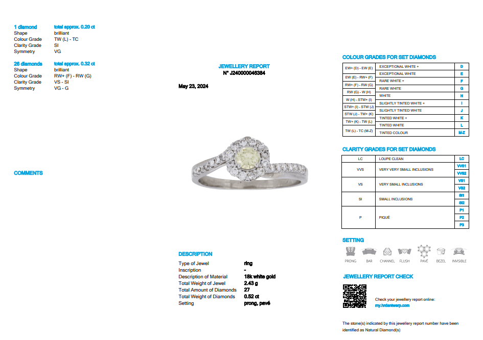 Diamond Ring Natural - By Saleh Sallom 2.43 g 18 Karat | 0.52 carat - Saleh Sallom