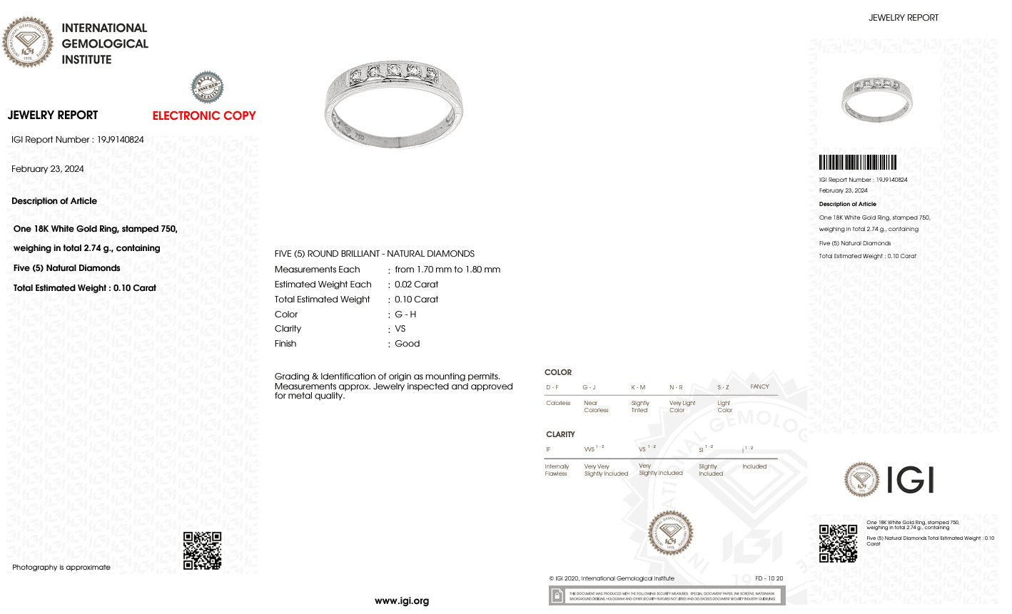 Diamond Ring Natural - By Saleh Sallom | 2.74g 18K - 0.12 CT - Saleh Sallom