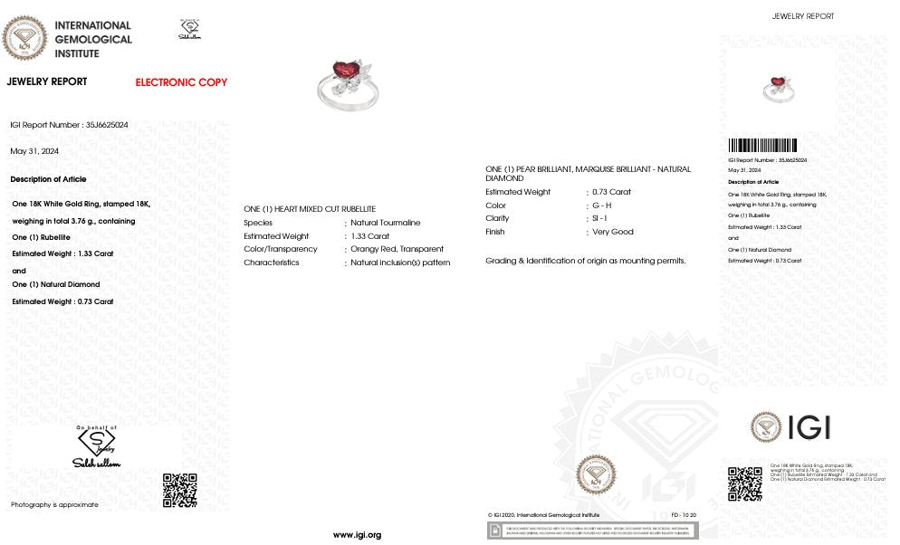 Diamond Ring Natural - By Saleh Sallom 3.76g 18Karat | 1.33 carat - Saleh Sallom