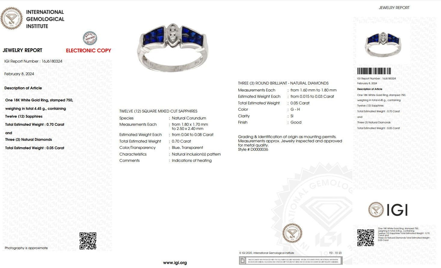 Diamond Ring Natural - By Saleh Sallom 4.45g Karat | 0.05 carat - Saleh Sallom