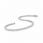 Round Brilliant Lab-Created Diamond Tennis Bracelet in 14K White Gold-Saleh Sallom