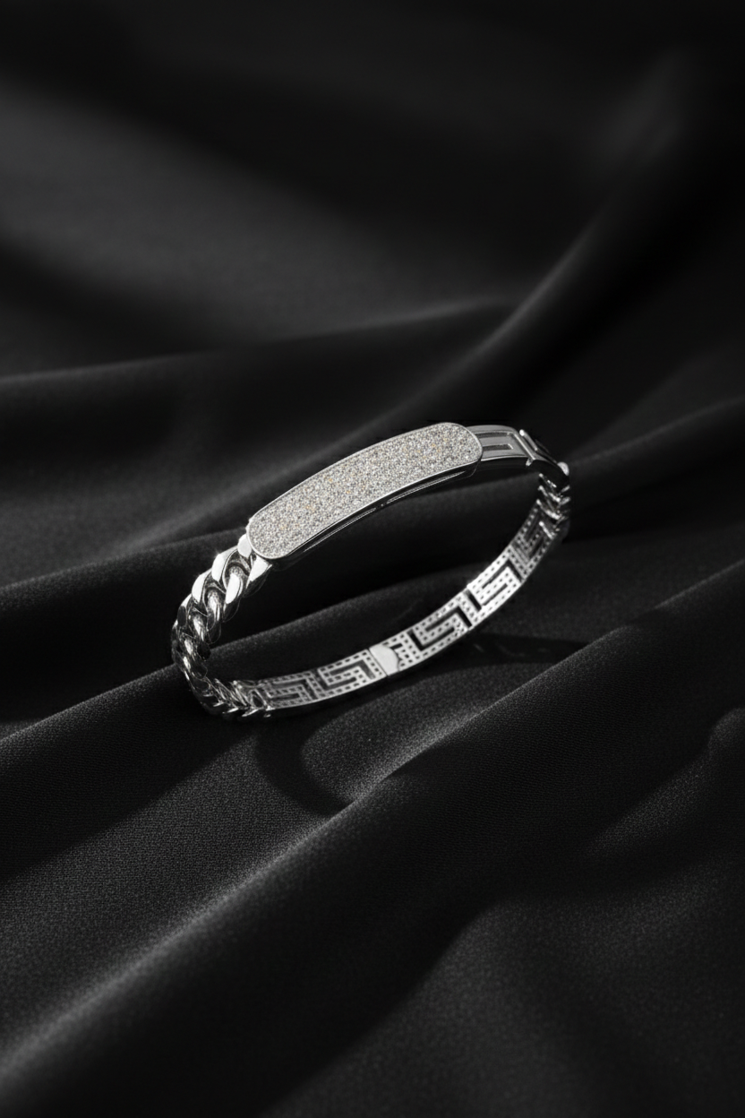 Natural Diamond ID Bracelet-Saleh Sallom