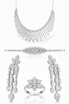 18K White Gold with Natural Diamonds Set-Saleh Sallom