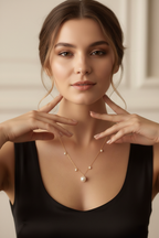 Eterna Clover Natural Diamond Necklace 18K White Gold · Natural Diamond Pendant-Saleh Sallom