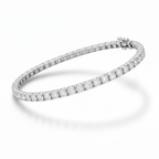Round Brilliant Lab-Created Diamond Tennis Bracelet in 14K White Gold-Saleh Sallom