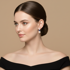 Kyanite, Diamond & Pearl Drop Earrings in 18K White Gold – IGI Certified-Saleh Sallom