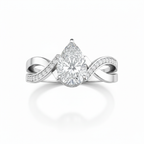Pear-Shaped Lab-Created Diamond Twist Ring in 14K White Gold-Saleh Sallom