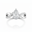Pear-Shaped Lab-Created Diamond Twist Ring in 14K White Gold-Saleh Sallom