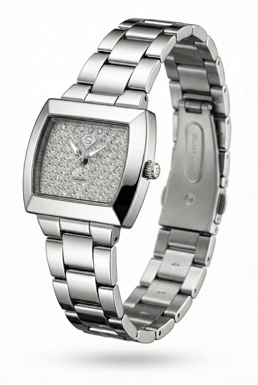 Saleh Sallom Diamond Pavé Watch in Stainless Steel – 0.48 CT Natural Diamonds-Saleh Sallom